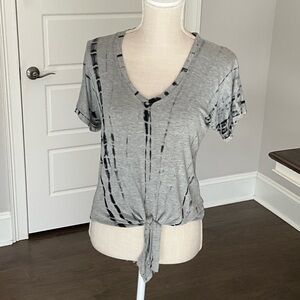 Veronica M Gray Tie-Dye Short Sleeve Top